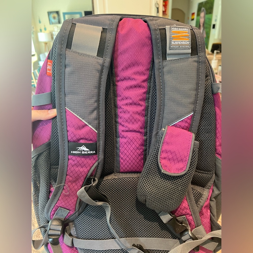 High Sierra Purple and Gray Daypack Backpack Brand New - Picture 2 of 4